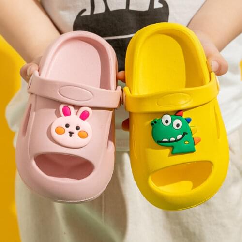 Slippers Kids Cute Smiling Face Thick-soled Indoor Childrens Slippers Soft-soled Home Bathroom Non-slip Boys and Girls Sandals