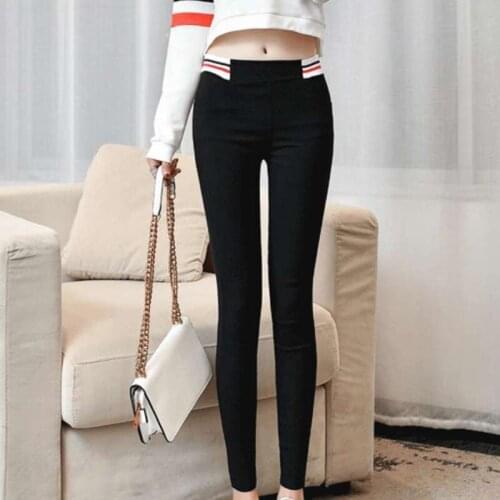 Hot 2019 New womens casual OL office Pencil Trousers Girlss cute Slim Stretch Pants fashion Candy Jeans Pencil Trousers