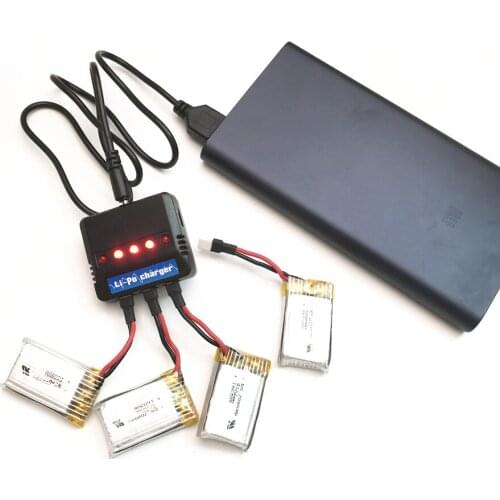 5ps 3.7V 300mAh Li-Po Battery With 1in5 Charger Set For Eachine E55 FQ777 FQ17W Hubsan H107 Syma X11C H108C U816 WLtoys v966