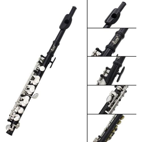 Piccolo Ottavino Half-size Flute Silver Plated C Key Cupronickel with Cleaning Cloth Screwdriver Padded Box Woodwind Instruments