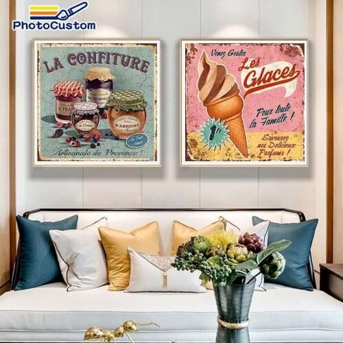 PhotoCustom Frame Painting By Numbers Landscape Cake Acrylic Handpainted On Canvas Drawing Coloring Home Diy Gift