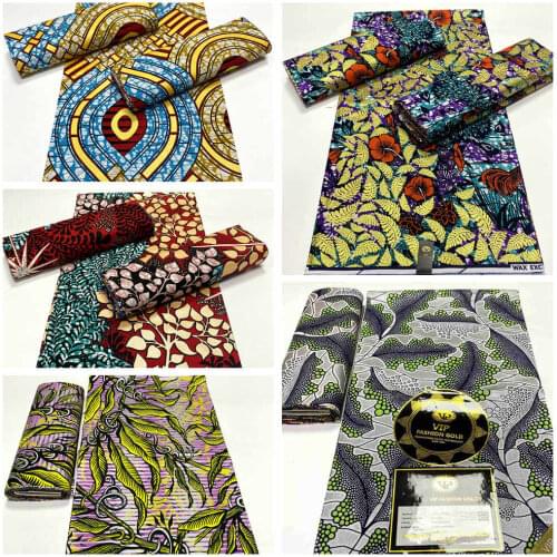New Soft African Wax Fabric Ankara Pagne Real Batik Nigerian Print Cotton Material Ghana For Sewing Wedding Dress 6Yards