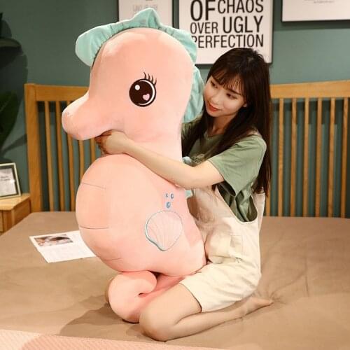 30cm-90cm New Comfortable Sea Horse Plush Toy Soft Stuffed Cartoon Animal Hippocampus Doll Nap Pillow Cushion Birthday Gift