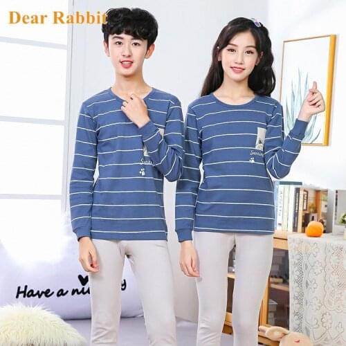 Autumn Winter Big Boys Girls Clothes Pajamas Sets Cotton Pyjamas Kids Sleepwear Homewear Teenager Long sleeve Pijamas Suit