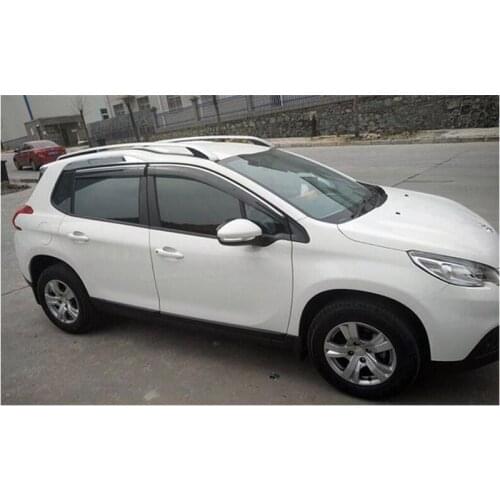 Shades Fit For Peugeot 2008 2015 2016 2017 Window Visor Sun Rain Deflector Guard Awnings 4pcs/set PP+Stainless Steel Accessory