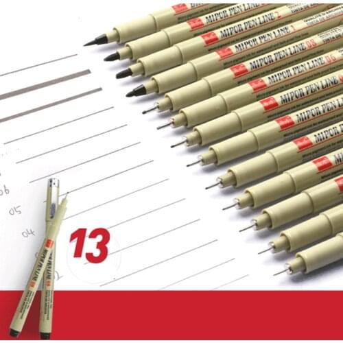 1 Piece Pigment Liner Pigma Pen Micron Marker Pen 0.05 0.1 0.2 0.3 0.4 0.5 0.8 Brush Different Tip Black Fineliner Sketching Pen