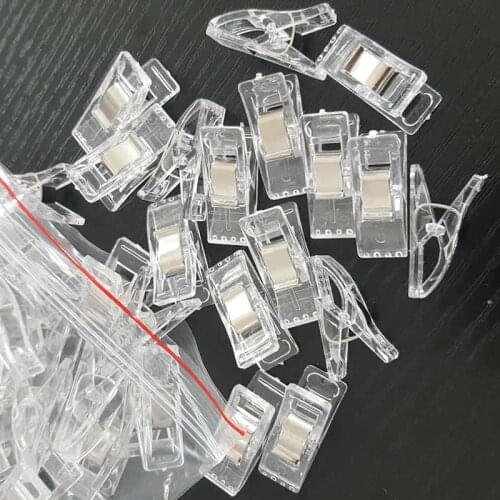 High Quality 50Pcs Multi Color 27x10x15mm Plastic Clips For Patchwork Sewing DIY Crafts, Quilt Quilting Clip Clover Wonder Clip