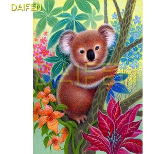 Full Round Diamond mosaic Maple leaf Full Square Diamond embroidery Koala Raccoon 5D DIY Diamond painting Cross stitch Cartoons