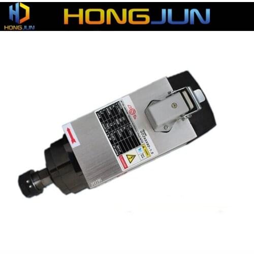 HONGJUN 18000RPM 380V 300Hz ER32 4.5kw air cooling square spindle motor for metal cut with fast delivery