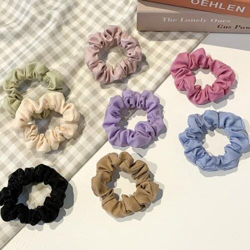 Girls Scrunchies Candy Color Elastic Hair Bands For Girls Hair Accessories Children Hair Styling Tools Hair Ring Head Rope