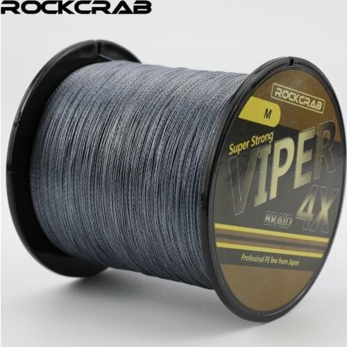 RockCrab Brand Viper-X4 300M 330Yards 4 Strands PE Braided Fishing Line 8-66LB Multifilament Super Strong Fishing Line