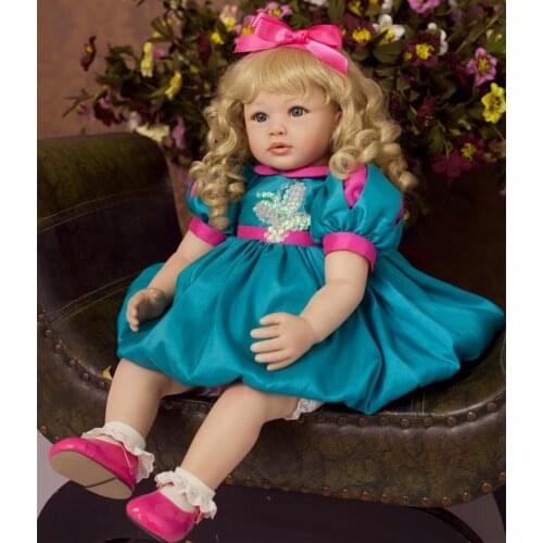 60cm Silicone Reborn Baby Doll Toys Like Real 24inch Vinyl Princess Toddler Babies Dolls curly hair poupee Bebes reborn bonecas