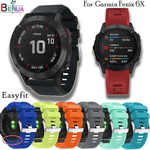 26mm silicone Quick Release Kit Easy fit Watchband For Garmin Fenix 6X /5X/Fenix 3/Fenix 3 HR Replacement wrist Watch Strap