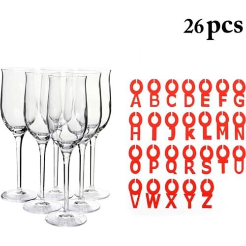26 Letters Shape Silicone Wine Glass Marker Party Wine Glass Bottle Drink Cup Marker Tags Cup Identify Label