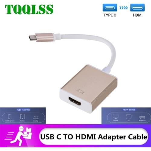 TQQLSS USB C to HDMI Compatible Adapter Type-C HDMI Converter Cable for Macbook Air Pro Huawei MateBook Samsung