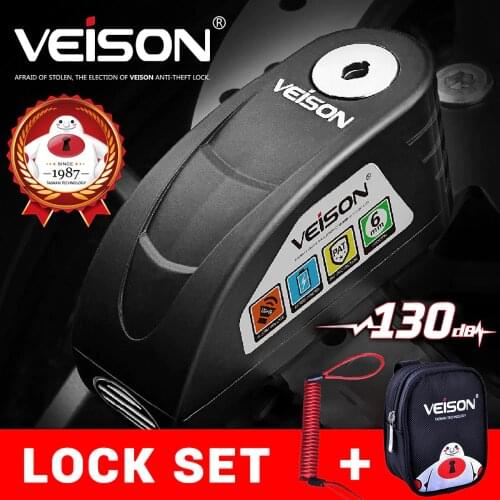 VEISON Waterproof Motorcycle Alarm Motorcycle Lock Steel Disc Lock Security Anti Theft Bike Lock Moto Alarm Disc brake lock