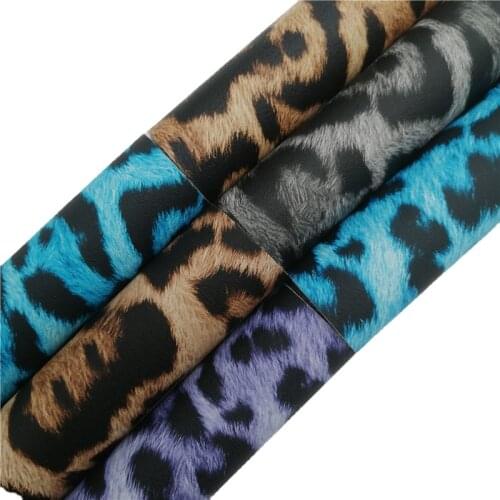 Onefly Wholesales Dropshipping Leopard Printed Faux Leather Felt Backing Synthetic Leather Vinyl Sheets for Bow DIY FZ209