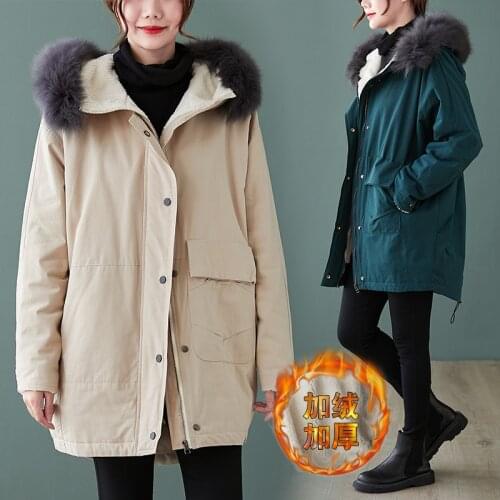 Make the winter the new big yards likewise collars in womens clothing and hair thickening cotton-padded clothes even long cotto