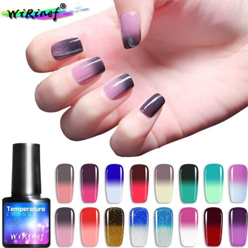 WiRinef 28colors Temperature Change Nail Gel Polish Chameleon Gel Soak Off Nail Polish UV Nail Gel Varnish Nail Lacquer Glue