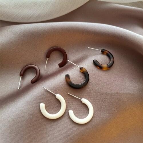 Trendy Cute Resin Leopard Hoop Earrings For Women Circle Shape Earrings 2021 Trendy New Fashion Pendientes Jewelry Gifts