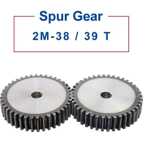 1 Piece 2M Gear 38/39 Teeth Process Hole14mm Gear Wheel Low Carbon Steel Material High Quality pinion gear Total Height 20mm