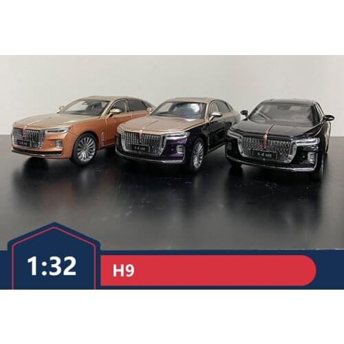 1:32 sound and light pull back Hongqi H9 car model car fine version childrens toy Hongqi h9 car model
