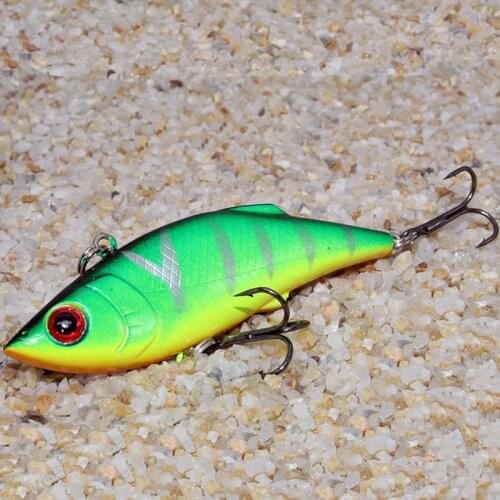 1pcs 8cm 10g Hard VIB Lures Fishing Minnow Bait Treble Hooks Sinking Crankbait Wobblers Fishing Tackle 3DEyes