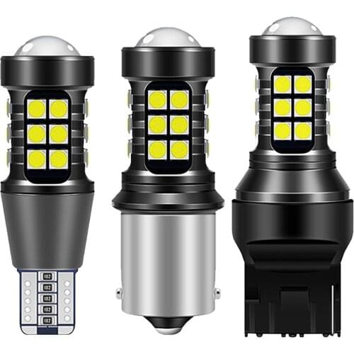 2PCS 1156 BA15s P21W T20 W21W 7440 T15 W16W 27SMD 3030 Canbus LED Car Brake Lamp Turn Signal Bulb Auto Reverse Light White 12V