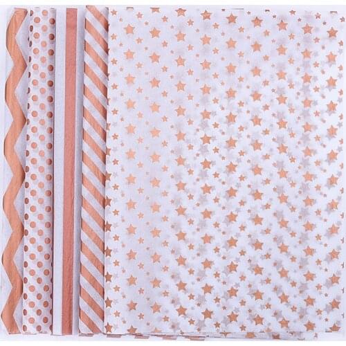 20sheets/pack 50x70cm Star Moon Rose Gold Print Tissue Papers Flower Wrapping Papers Gift Wrapping Papers Handmade Craft Papers