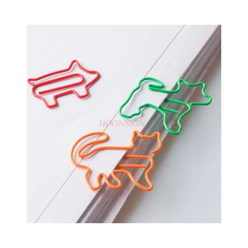 4pcs Multicolor Pig Pin Cartoon Animal Paper Clip Safety Pin Bookmark Cute Paper Clip