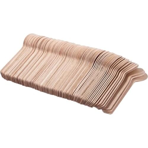 Promotion! 100Pcs Disposable Wooden Spoon Mini Ice Cream Spoon Wood Western Dessert Scoop Wedding Party Tableware Kitchen Access