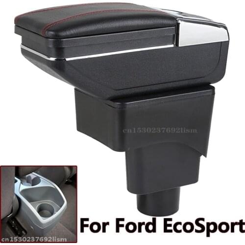For Ford Ecosport Accessories Armrest Box Leather Arm Rest Strorage Box Center Console Car-styling Interior 2014
