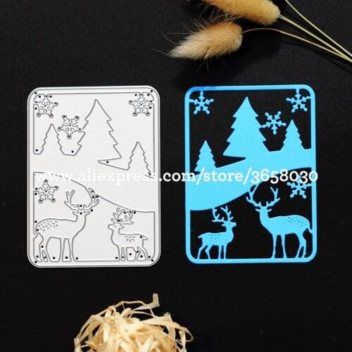 Scrapbook DIY album Card Paper Card Maker Metal Die Cut Stencil Decoration Die Cutting Template Christmas Deer Tree 80723155