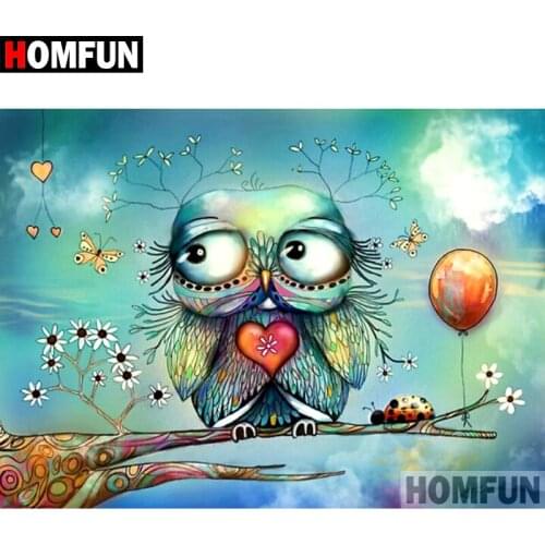 HOMFUN 5D DIY Diamond Painting Full Square/Round Drill "Cartoon owl" Embroidery Cross Stitch gift Home Decor Gift A07899