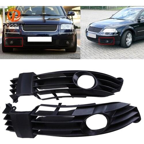 POSSBAY Car Front Bumper Lower Grills Fog Light Hood Cover for VW Passat B5.5 Sedan/Variant 2001 2002 2003 2004 2005 Facelift