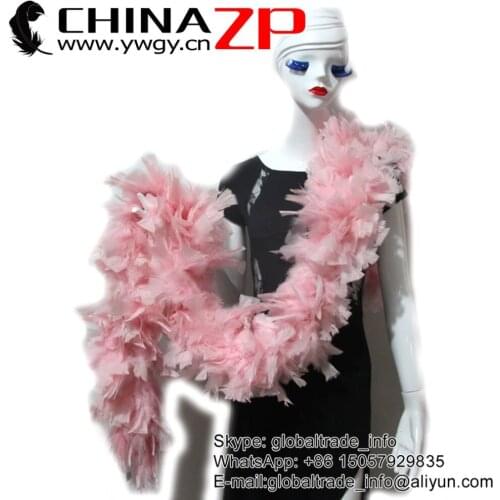 CHINAZP Feathers Beautiful Decolorizin Baby Pink Chandelle Flat Feather Boa 150 Gram 2 Yards Used Costumes For Sale