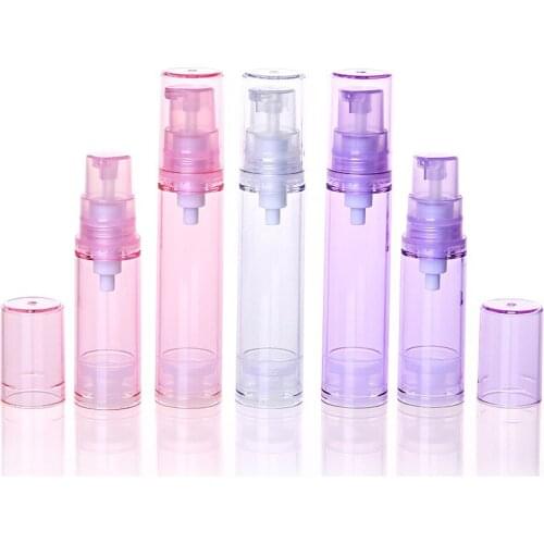 Travelling Cosmetic Packaging 1PC Empty Airless Pump Plastic Bottles Vacuum Pressure Emulsion Bottle with Lotion Pump On