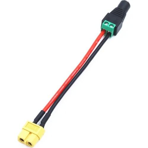 AMASS DC Female 5.5x2.5mm 5.5x2.1mm Plug To XT60 Female Plug Charging Adapter Cable For ISDT Charger Lipo Battery