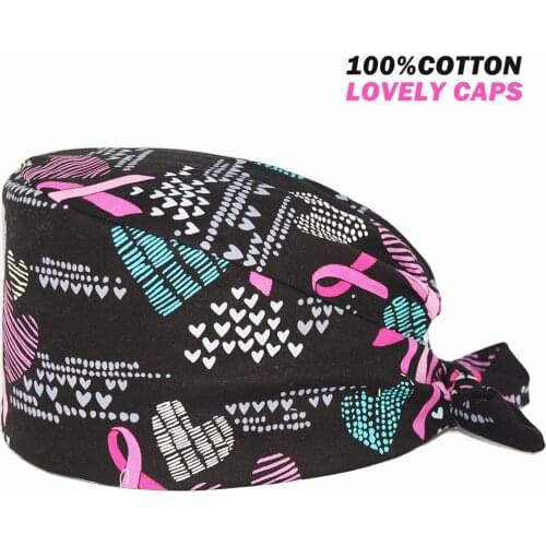 Unisex Surgicals Hats Adjustable Anime Print Nursing Cap Sweatband Beauty Salon Dental Clinic Pet Shop Uniforms Work Scrubs Hat