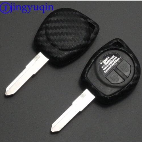 Jingyuqin 10p Car Styling Carbon Silicone 2 Buttons Remote Key Case Fob Protect Cover For Suzuki SX4 Swift Vitara