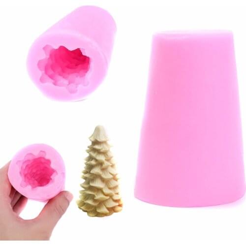 JX-LCLYL Flexible Silicone 3D Christmas Tree Candle Mold Soap Mold Craft Mold DIY Mold
