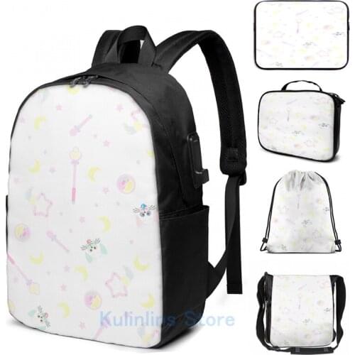 Funny Graphic print Copia de shojo idol creamy mami USB Charge Backpack men School bags Women bag Travel laptop bag