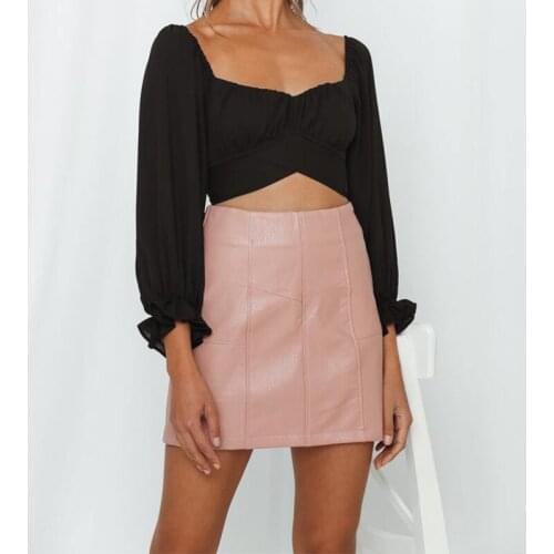 Sexy Off Shoulder Ruffles Crop Top Fashion Women Lantern Sleeves Straps Navel Slim Fit Long Tee Crop Tops Free Shipping New