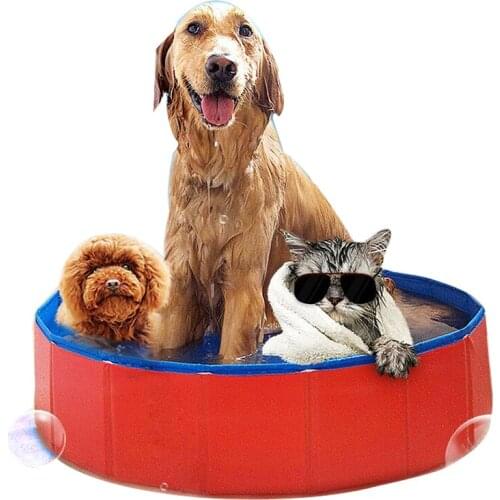 Summer Foldable Dog Pool Pet Bath Swimming Tub Collapsible Bathing Pool Durable PVC For Dogs Cats Kids Portable