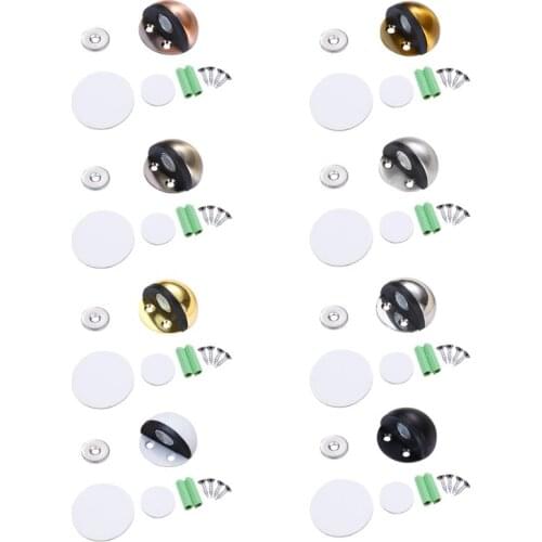 Magnetic Nail-free Floor Mounted Door Stopper Stainless Steel Non Punching Sticker Hidden Door Holders Home Improvement