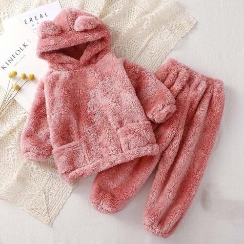 Spring Autumn Childs Baby Boys Girls Fashion Clothes Cute Sweater Warm Coat Clothing Flannel Home Pajamas Suit Infant Clothin