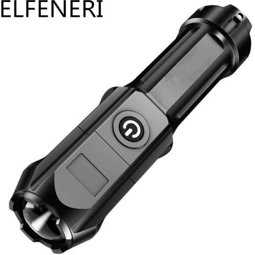 Led Mini Zoom Flashlight Bright Ultra-bright Long-range Rechargeable Plastic Portable Lamp Home Durable Field Special Forces