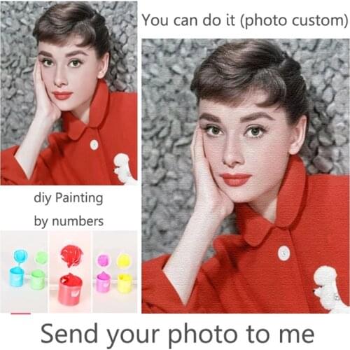 Painting by Numbers Custom Photo Hand Painted Canvas Oil Paintings Drawing Art Oil Printed Painting For Adults DIY Gift NO FRAME