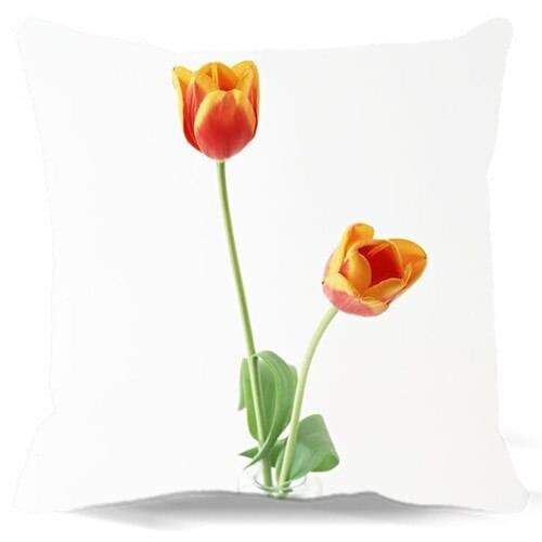 Tulips Flower Pillow case covers for Home Decorative - Double-Sided Printing on Soft Cloth