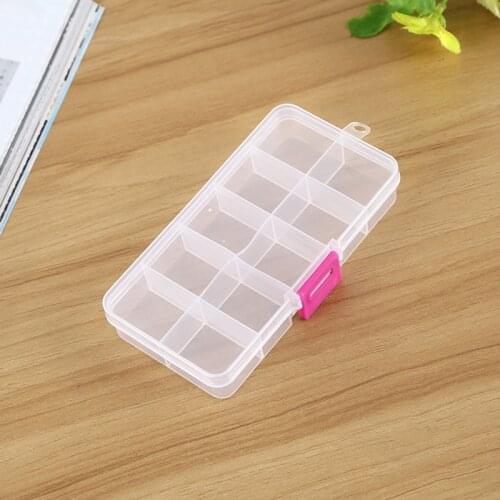 OUYIJIA 10 Slots Transparent Plastic Storage Box Diamond Painting Accessories Tools Box Home Storage Gift